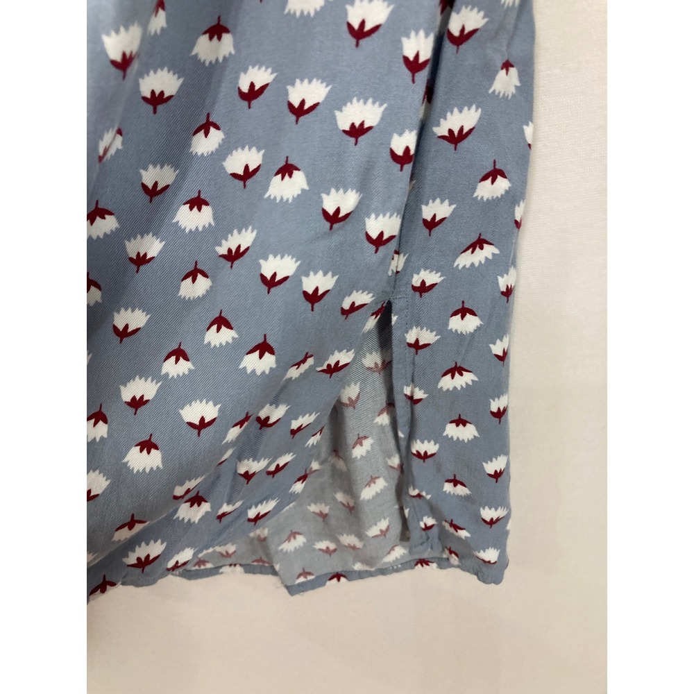 Boden Floral Tunic Shirt size 10 Long Button Down Peplum Soft Comfy Preppy - Picture 7 of 10